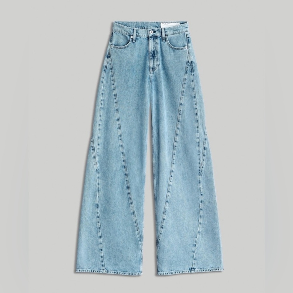 rag & bone Light Wash Wide-Leg Jeans - Picture 5 of 11